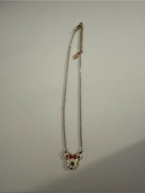 gold-tone Minnie Mouse Pendant Necklace with Red Bow